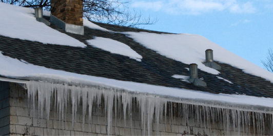 Snow melting on a roof