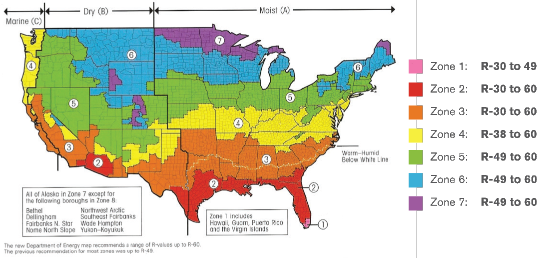 map of  the U.S. with R Value